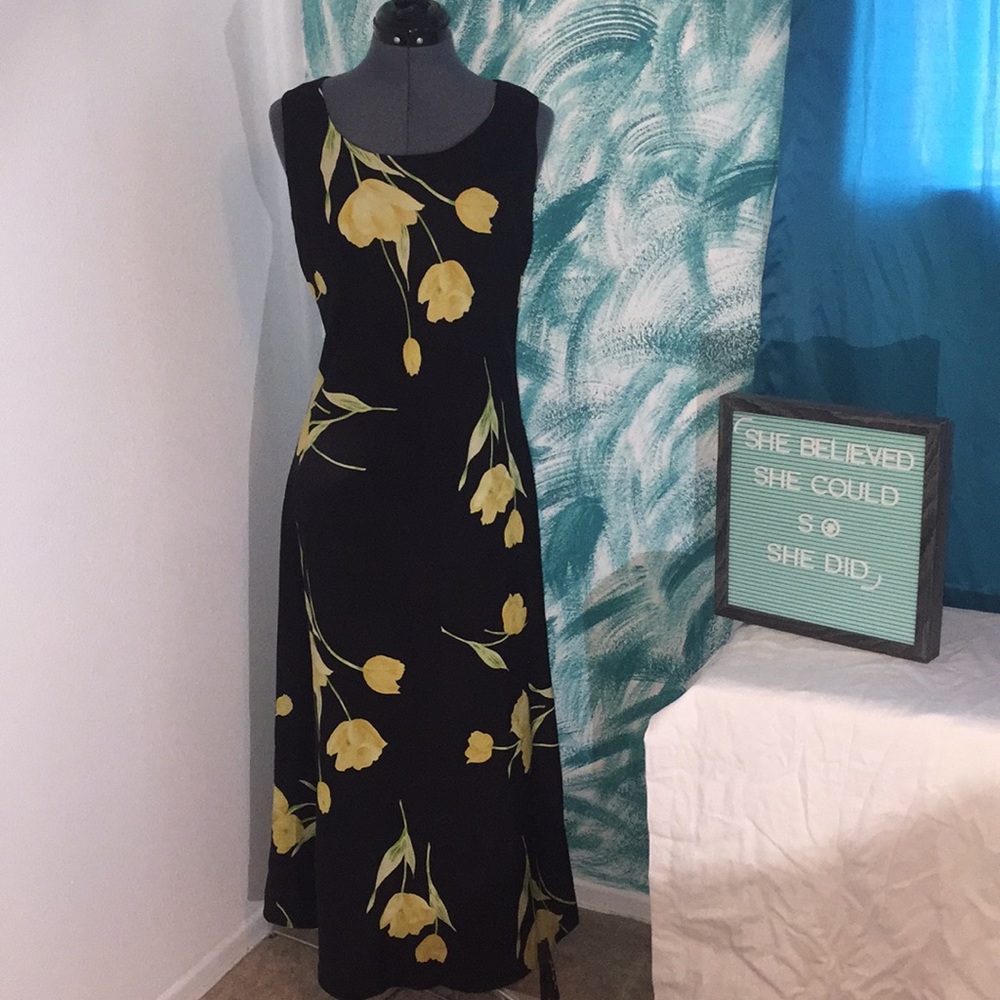 Black Floral Maxi Dress